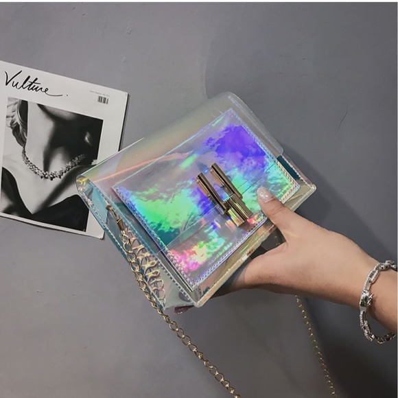 Clear Hologram Mini Crossbody Shoulder Purse - Picture 7 of 10